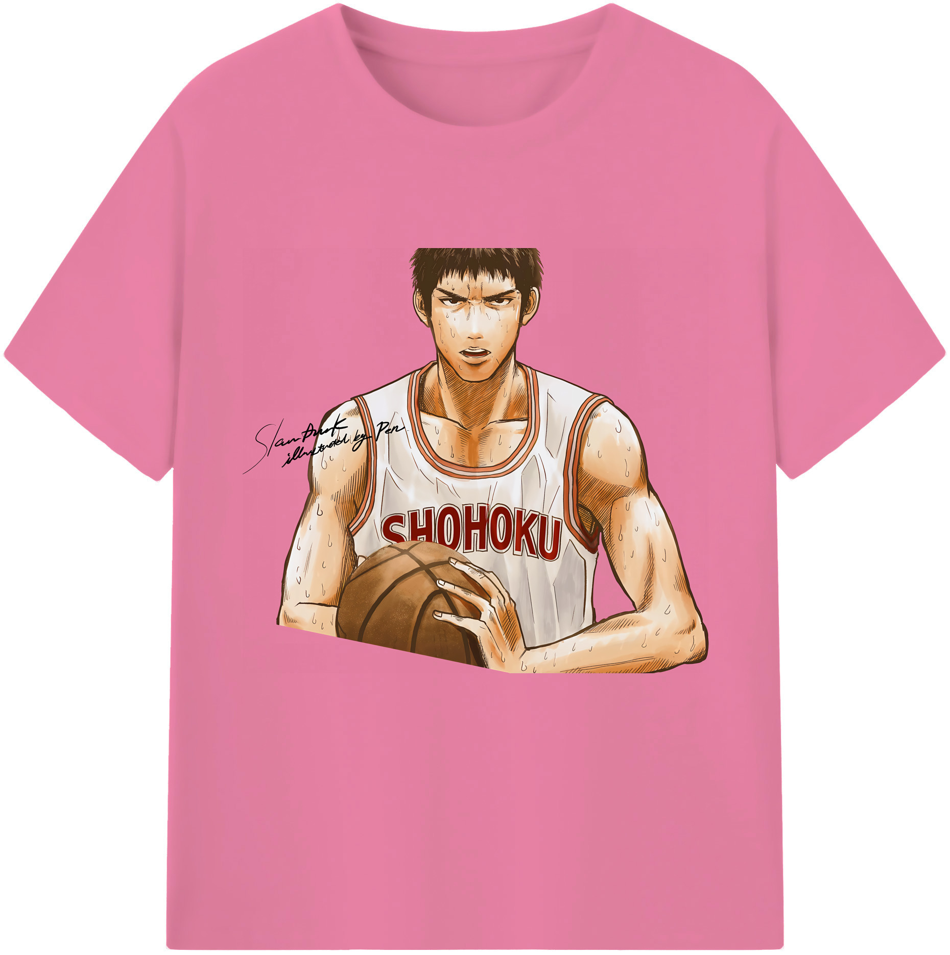 SLAM DUNK／スラムダンク 綿100％半袖Tシャツ（フロントプリント）
